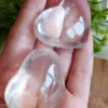 Corazones de cuarzo transparente extra claro