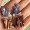 Small winged fairies in natural stone