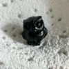 Owls in Obsidian and Howlite. Natural