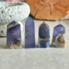 Translucent violet fluorite tower • crystal