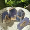 Translucent violet fluorite tower • crystal