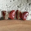Natural red jasper butterflies