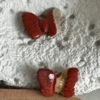 Natural red jasper butterflies