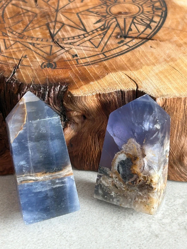Violet fluorite tower