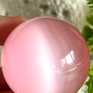 Esfera tipo cristal ojo de gato rosa