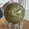 Rainforest jasper sphere 🌿 multicolored eye-like pattern