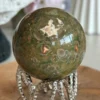 Rainforest jasper sphere 🌿 multicolored eye-like pattern