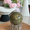 Rainforest jasper sphere 🌿 multicolored eye-like pattern