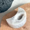 White agate moon • Natural crystalline cavity