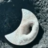 White agate moon • Natural crystalline cavity