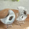 White agate moon • Natural crystalline cavity