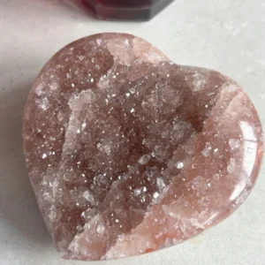 Corazón de cuarzo rosa • brillo tipo gema