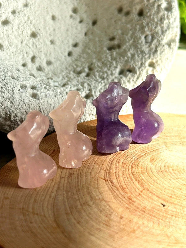Female figure carved from amethyst