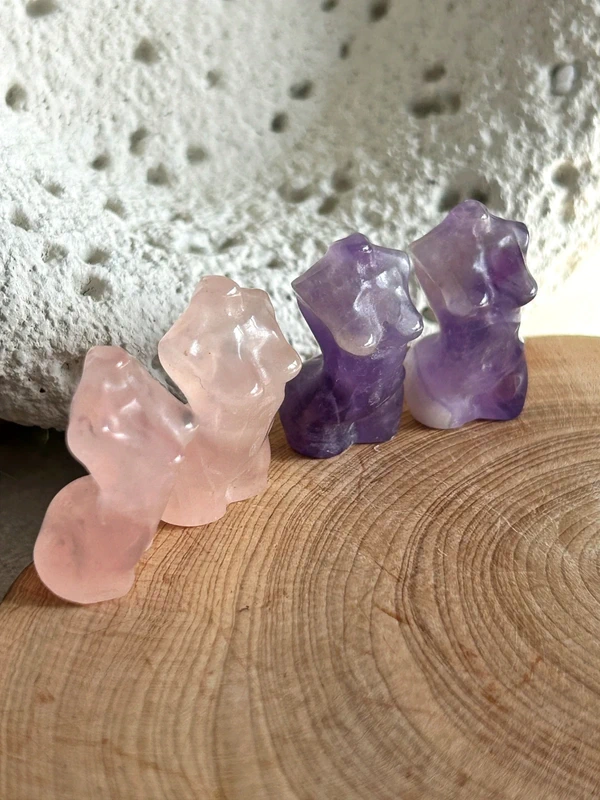 Female figure carved from amethyst