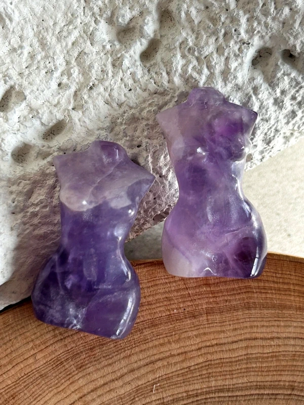 Female figure carved from amethyst