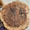 Lightning-Struck Wood / Sun-Moon-Zodiac Astrological Board / Crystal Display Stand