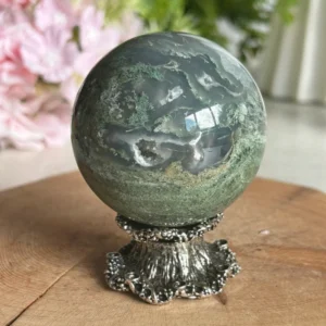 Esfera de ágata musgo natural
