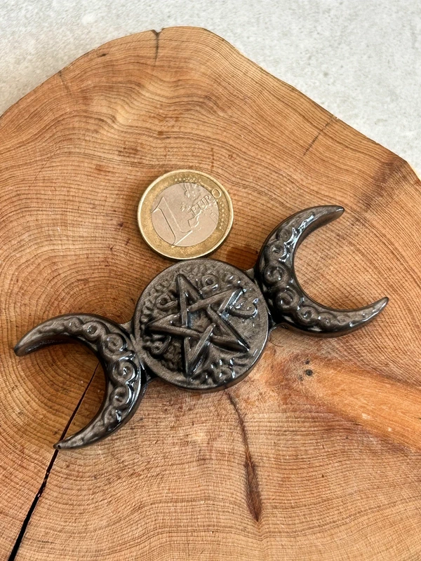 Obsidiana plateada natural Triple Moon