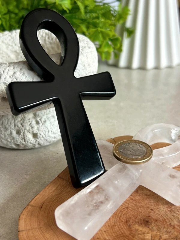 Natural obsidian ankh 🖤 protection