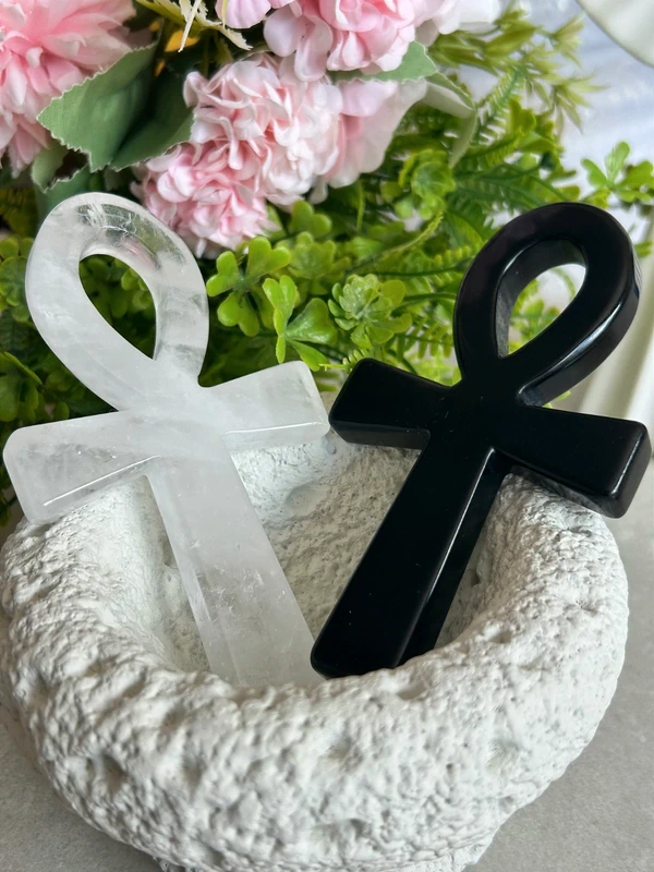 Natural obsidian ankh 🖤 protection