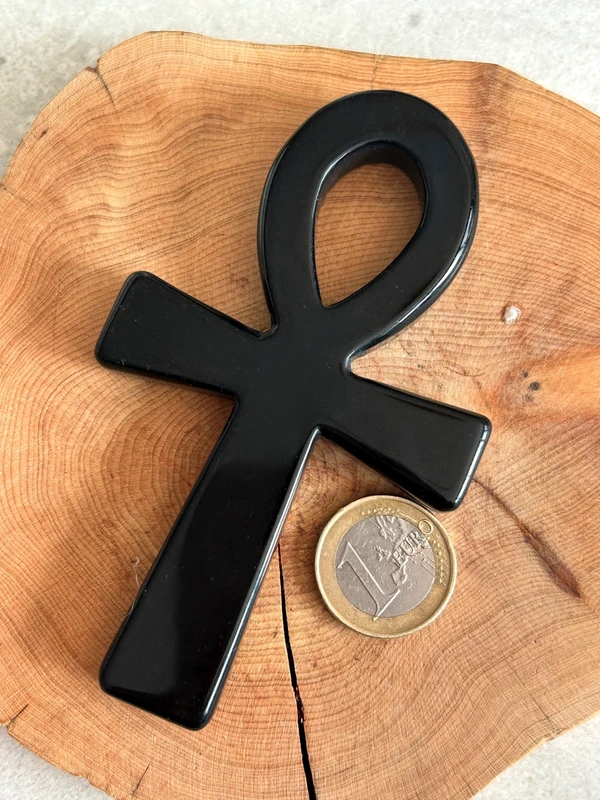 Natural obsidian ankh 🖤 protection
