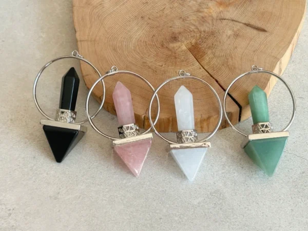 Natural obsidian double-pointed pendant 🖤