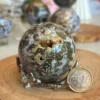 Natural Ocean Jasper Sphere – Fish Egg Pattern