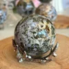 Natural Ocean Jasper Sphere – Fish Egg Pattern