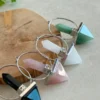 Natural rose quartz pendulum - double-ended