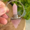 Natural rose quartz pendulum - double-ended