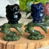 Owl on a branch • Natural blue sodalite