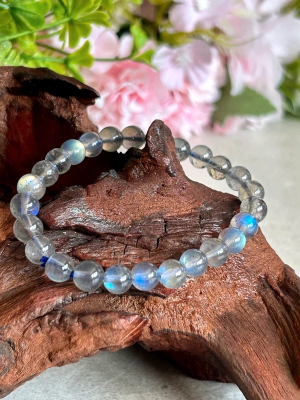 Pulsera de piedra luna azul natural