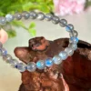 Pulsera de piedra luna azul natural