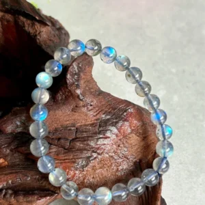 Pulsera de piedra luna azul natural