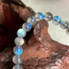 Pulsera de piedra luna azul natural