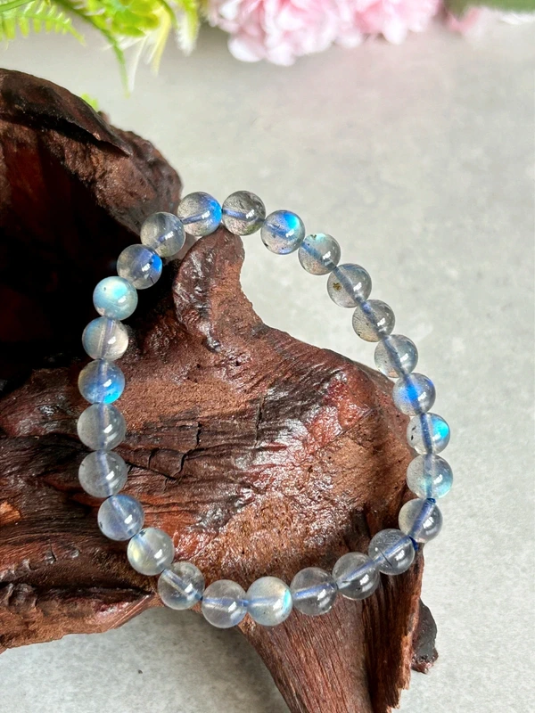 Pulsera de piedra luna azul natural