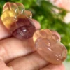 Patita de mascota de fluorita cristal natural