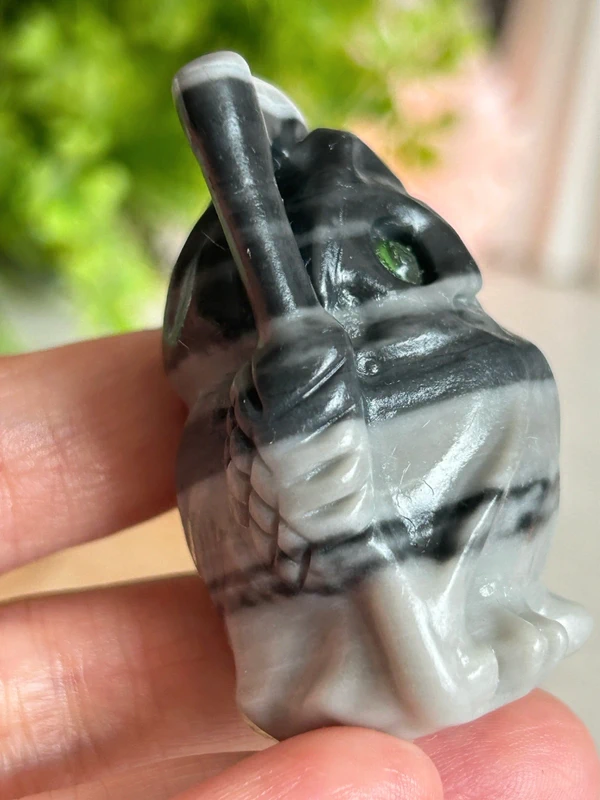 Guardian Owl 🖤 Natural Zebra Jasper