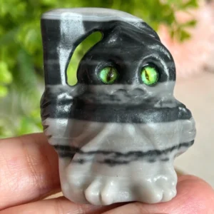 Búho guardián 🖤 Zebra Jasper natural
