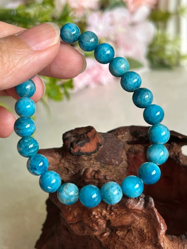 Pulsera de apatito azul natural