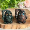 Búho guardián · Zoisita verde / Mahogany Obsidian