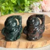 Búho guardián · Zoisita verde / Mahogany Obsidian