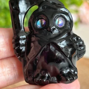 Búho guardián · Obsidiana natural
