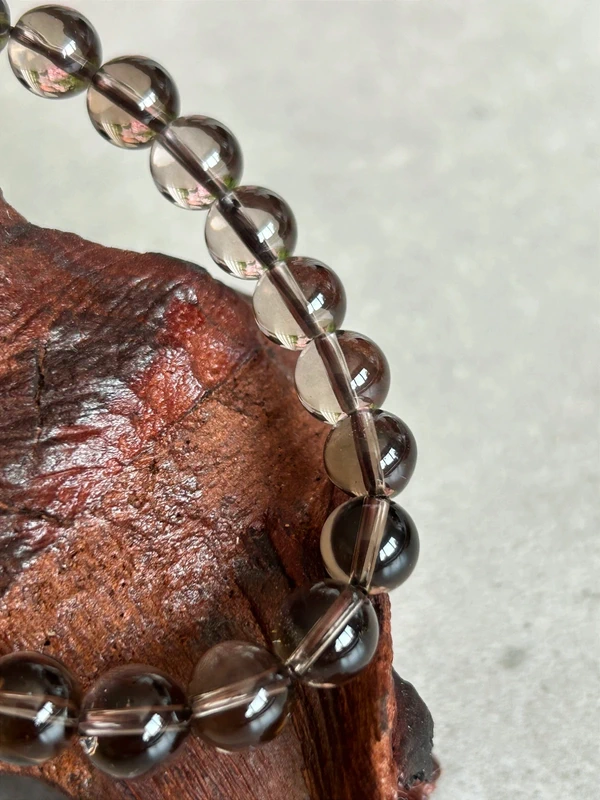 Pulsera de cuarzo ahumado natural cristal