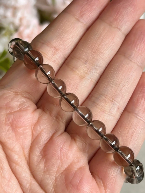 Pulsera de cuarzo ahumado natural cristal