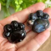 Patita de mascota de obsidiana natural