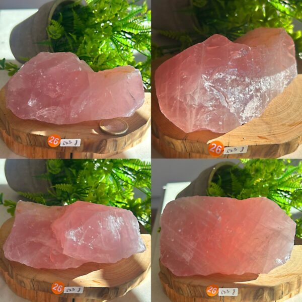 Cuarzo rosa natural en bruto • cuarzo rosa gemmy natural • Mineral crudo • cristal decorativo