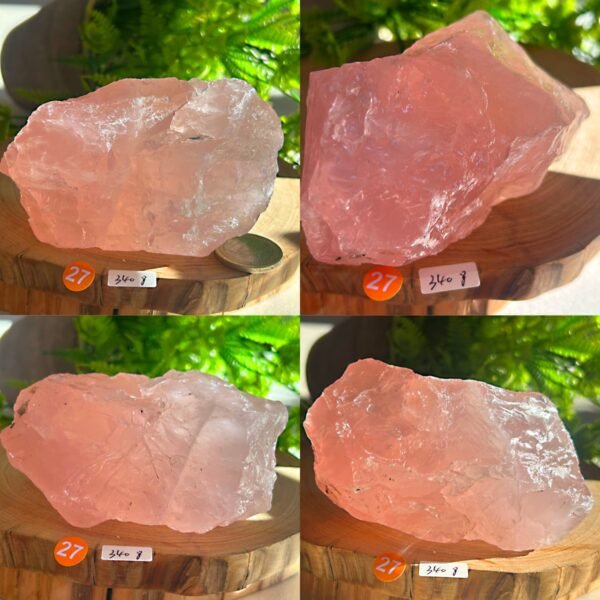 Cuarzo rosa natural en bruto • cuarzo rosa gemmy natural • Mineral crudo • cristal decorativo