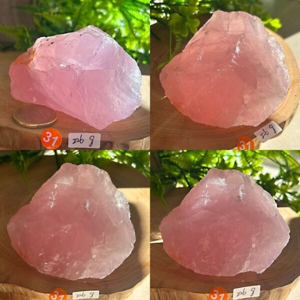 Cuarzo rosa natural en bruto • cuarzo rosa gemmy natural • Mineral crudo • cristal decorativo