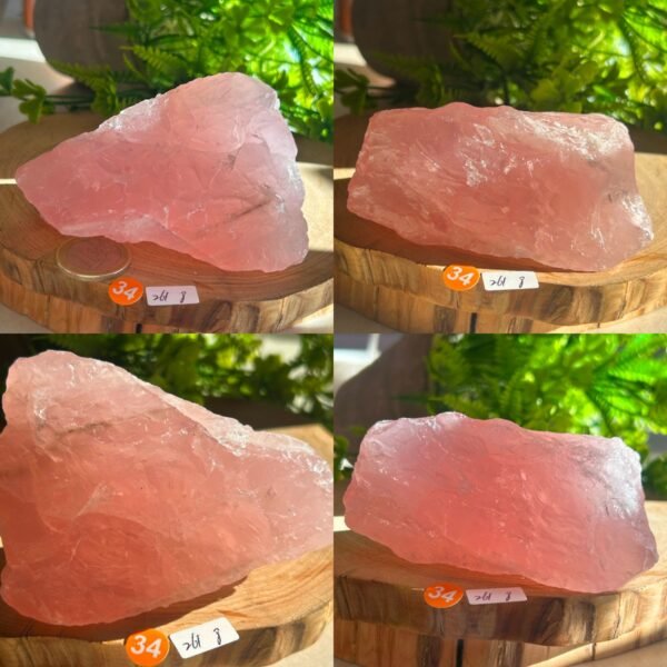 Cuarzo rosa natural en bruto • cuarzo rosa gemmy natural • Mineral crudo • cristal decorativo